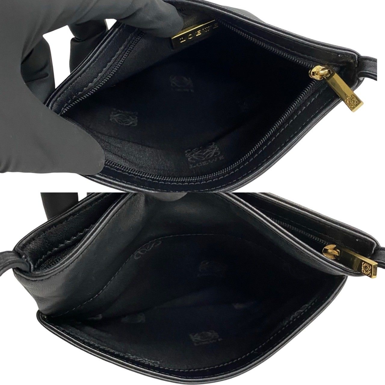 極 美品 希少品 袋付 LOEWE ロエベ アナグラム ロゴ ナッパ