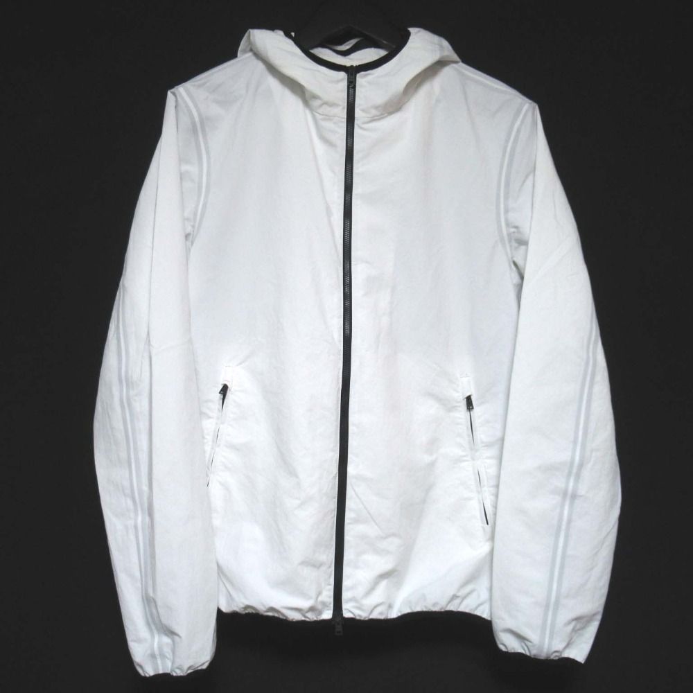 美品 クリーニング済 HERNO ヘルノ 撥水 ジップアップパーカー フーディー ジャケット 48サイズ ホワイト メンズ 古着  USED