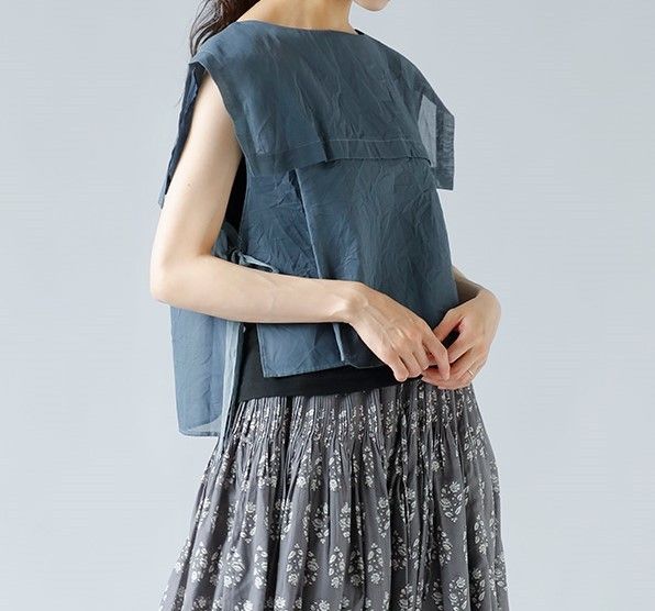TOUJOURS トゥジュー 23/SS ベスト SAILOR COLLAR DICKEY ファイン 