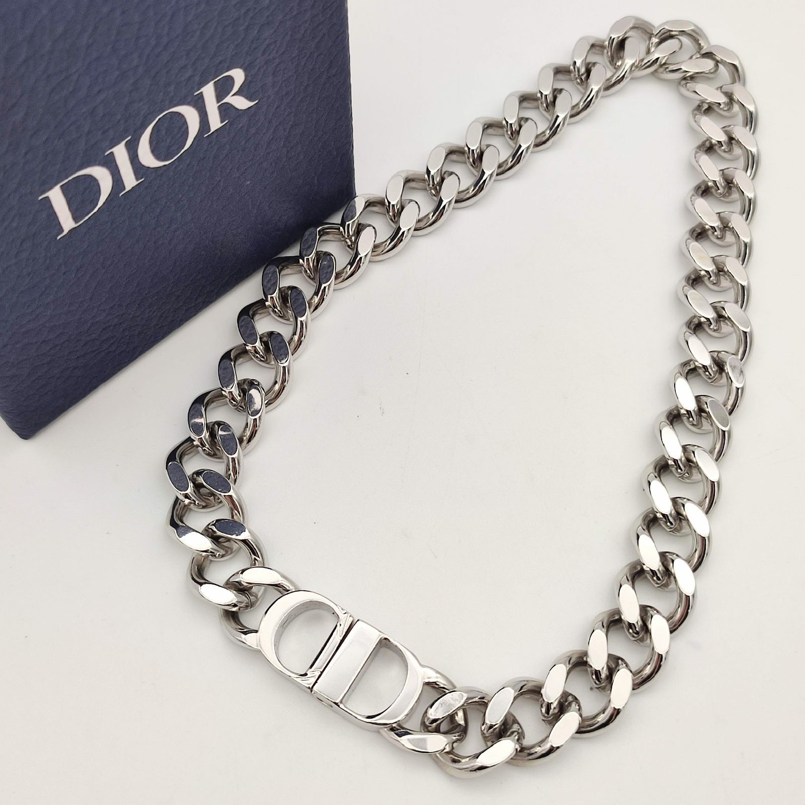 Dior Clair D Lune CDロゴ ネックレス シルバー 1-9 本物DIOR Clair D Lune ネックレス