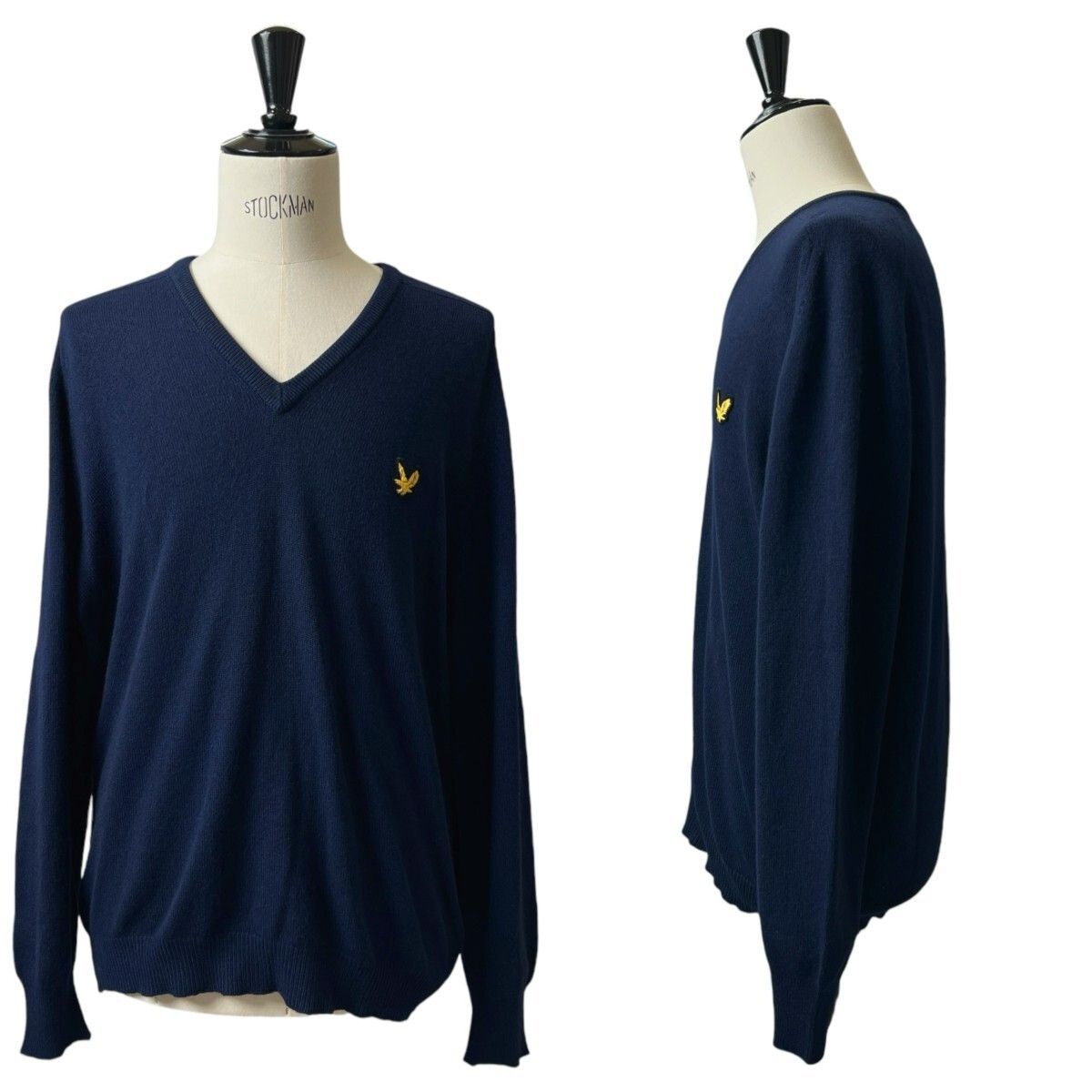 名門 Lyle&Scott ライル＆スコット ライルアンドスコット 英国製 スコットランド製 カシミヤ Vネック ニット セーター メンズ 46  (2XL) ネイビー ビンテージ ゴルフ イーグル ロゴ 刺繍 ワッペン シンプル 無地 ゴルフウェア - メルカリ