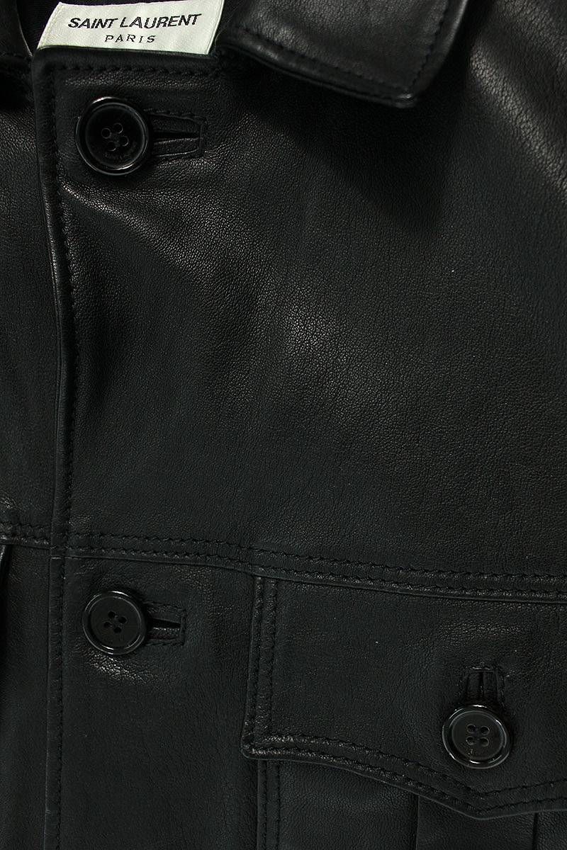 サンローラン2015AW レザージャケット サンローランパリ 15SS 373733 Y5HC1 エポーレット付カーゴ