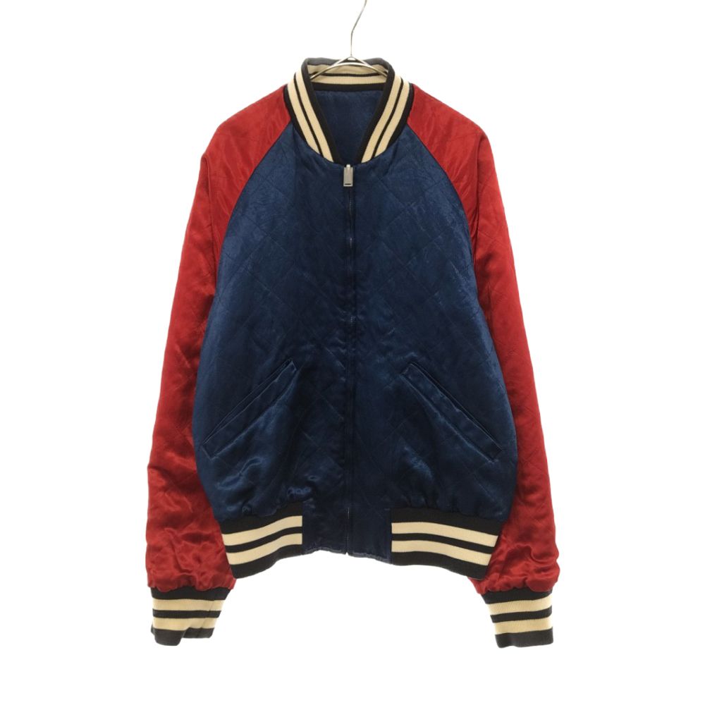 GUCCI (グッチ) 18SS Arm Side Logo Satin Reversible Bomber