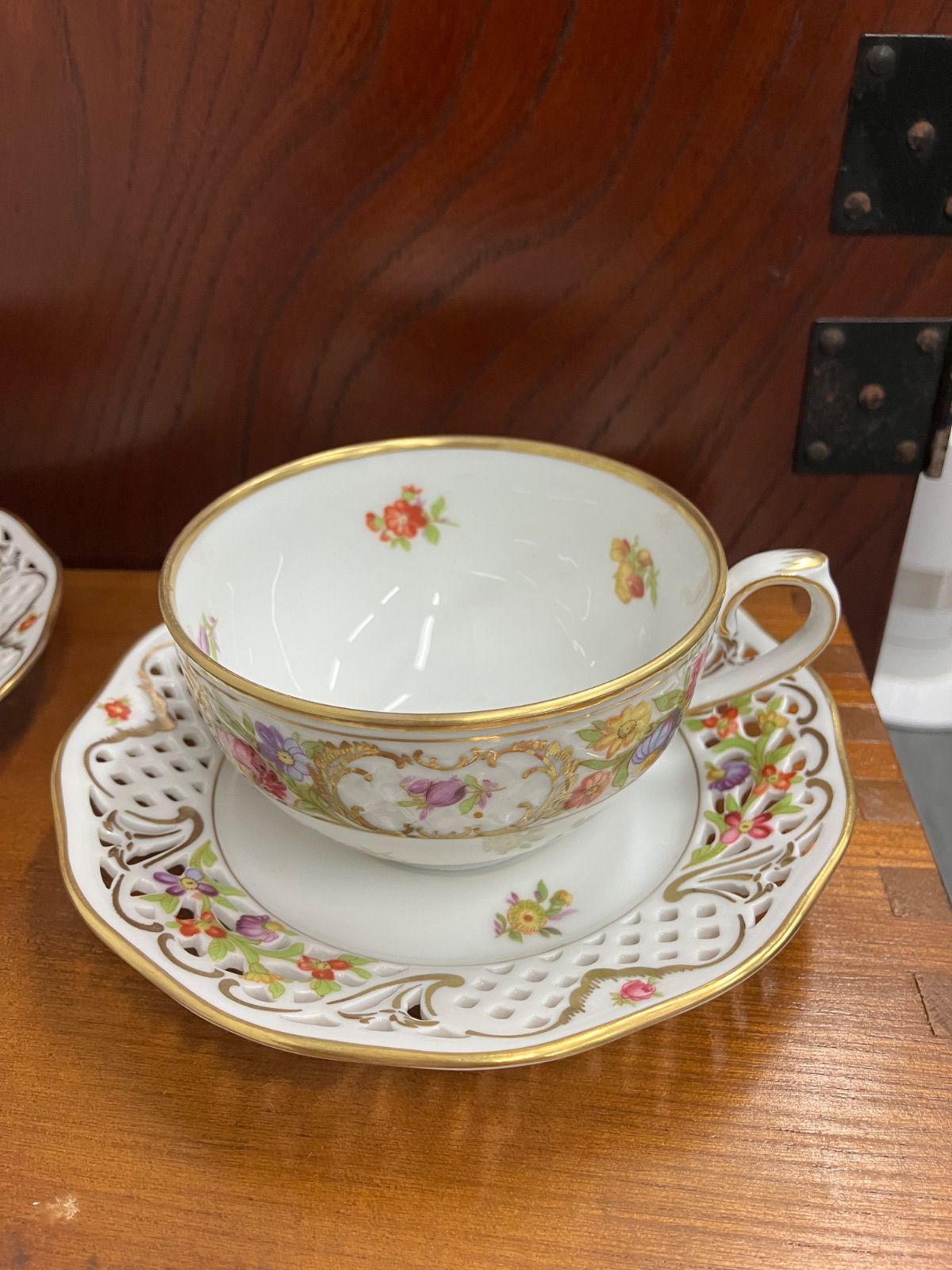 美品】シューマンババリア ドレスデンフラワー ピアスプレート 6枚