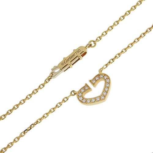 CARTIER(カルティエ) Cハート ネックレス ダイヤモンド K18 イエロー  