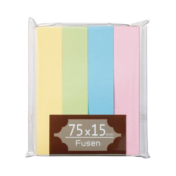 まとめ TANOSEE ふせん 75×15mm パステルアソート 1パック 4冊 ×30セット