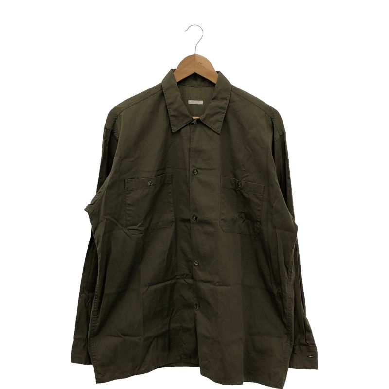 【中古】COMOLI 17AW OD オープンカラーシャツ L03-02005 4　オリーブ　コモリ[66]
