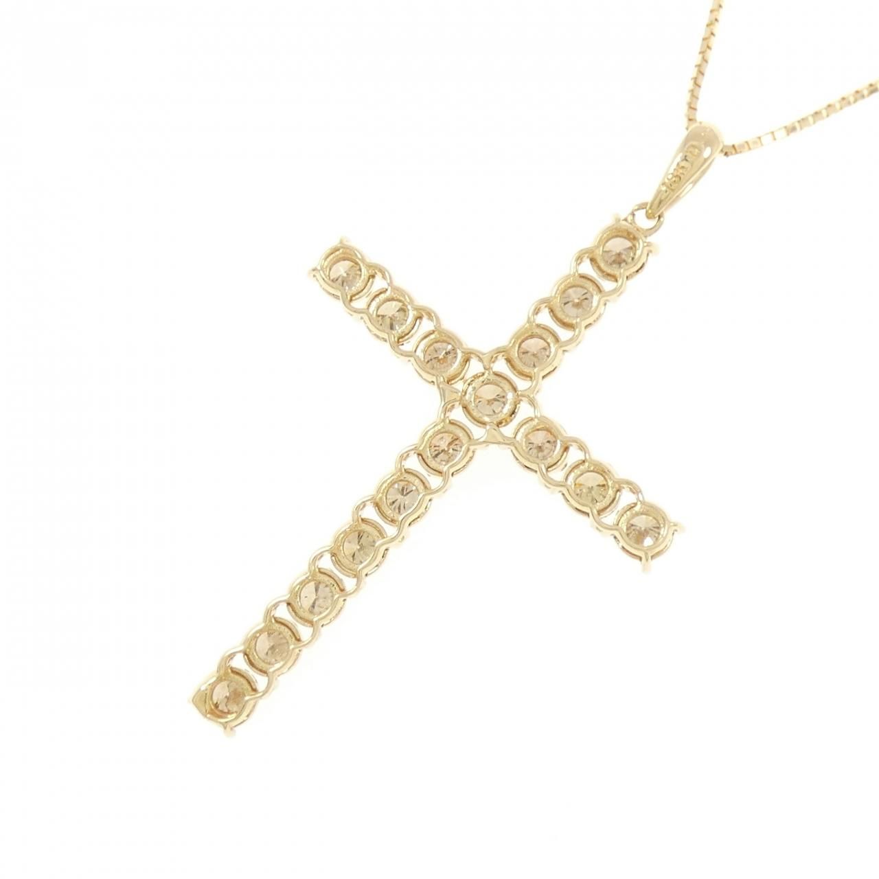 ダイヤモンド/1.00ct クロス ネックレス K18WG I3644 ダイヤモンド/1.00ct クロス ネックレス K18WG I3644