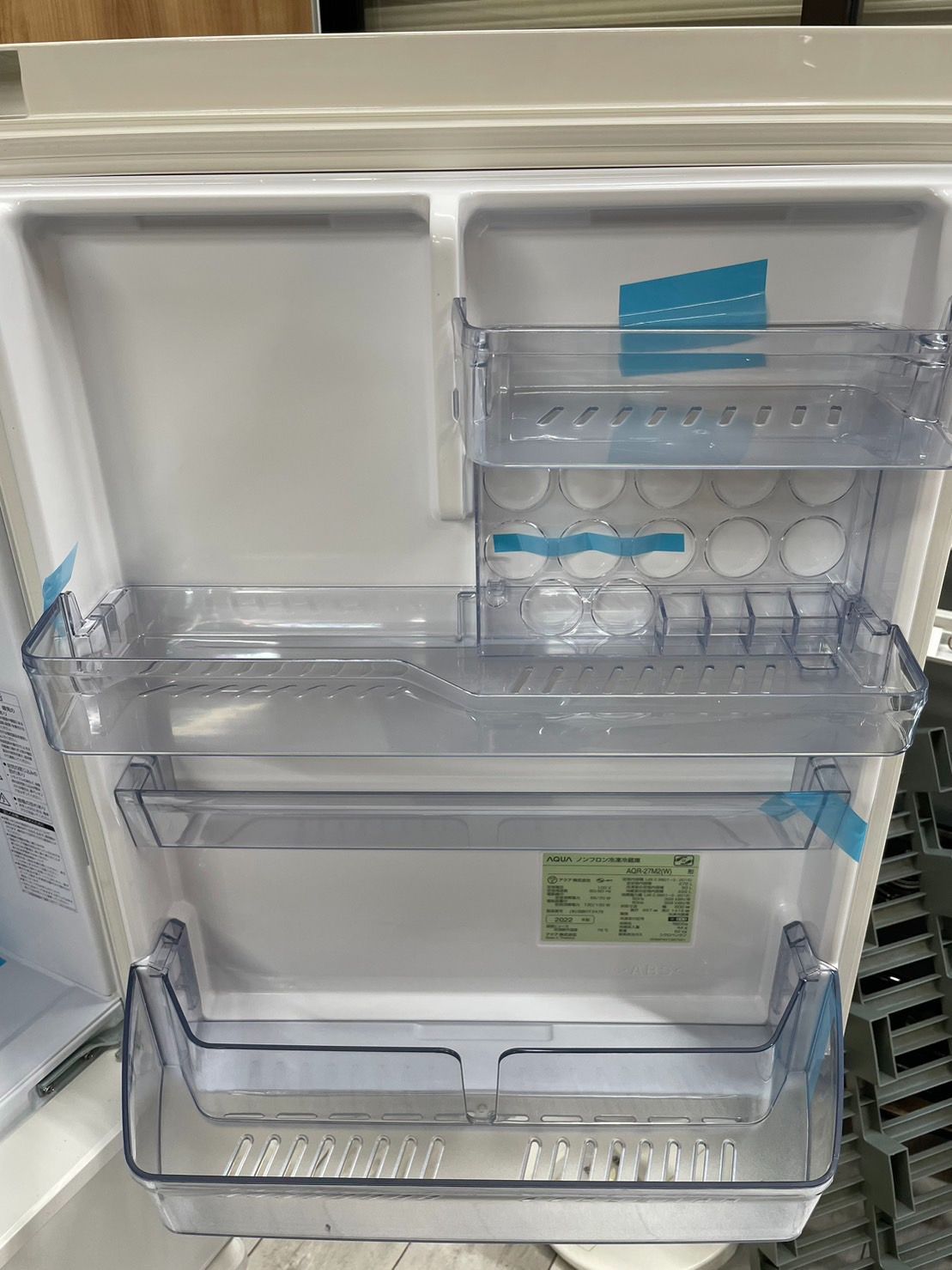 未使用 アクア 3ドア冷凍冷蔵庫 AQR-27M(S) 22年製 - 冷蔵庫