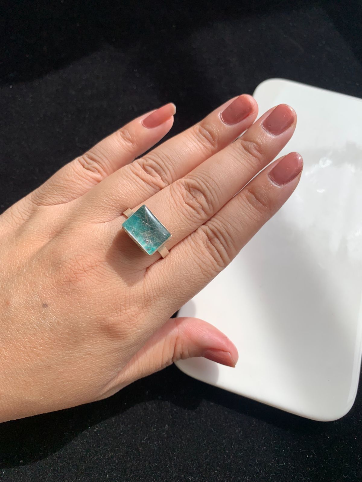 イェローシェル×ルチルクォーツ ダブレット ストーン リング シルバー78 イェローシェル×ルチルクォーツ ダブレット ストーン リング シルバー