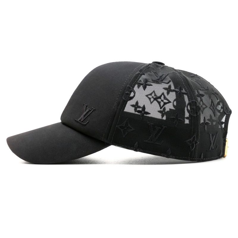 ルイヴィトン　モノグラム　ベースボールキャップ　デニム　レザー　ブラック　L ルイヴィトン モノグラム ベースボールキャップ デニム レザー