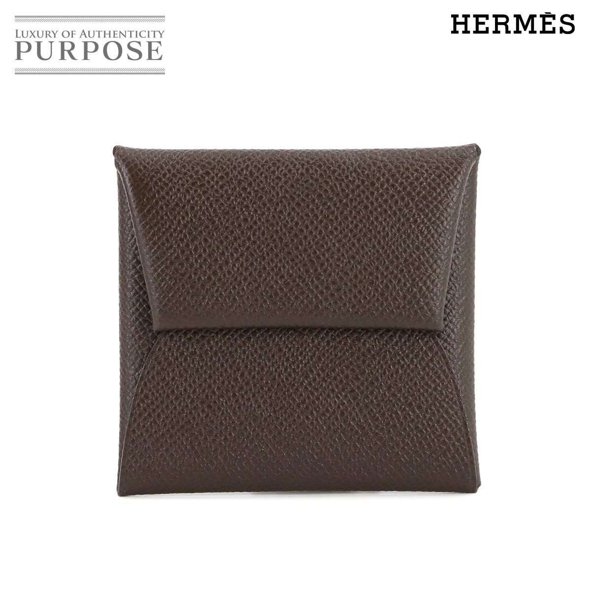 エルメス HERMES バスティア コインケース 小銭入れ エプソン ショコラ D刻印 シルバー 金具 Bastia Coin Case 90281902