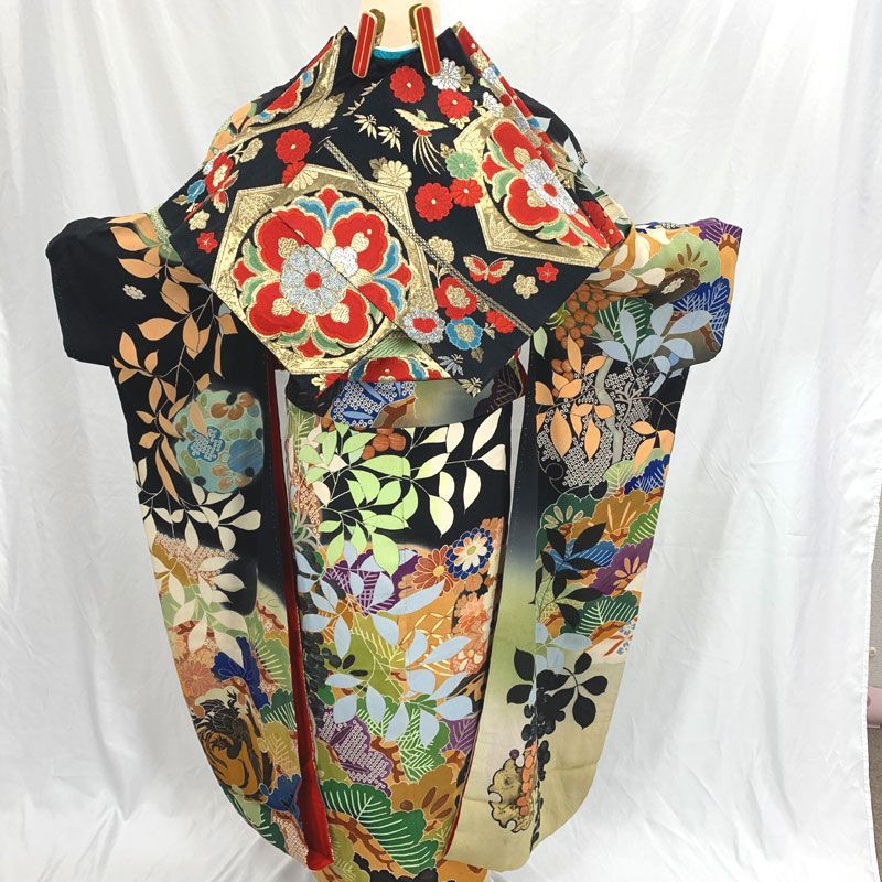 506aa1◇豪華 アンティーク振袖 古典柄 レトロモダン 大正ロマン