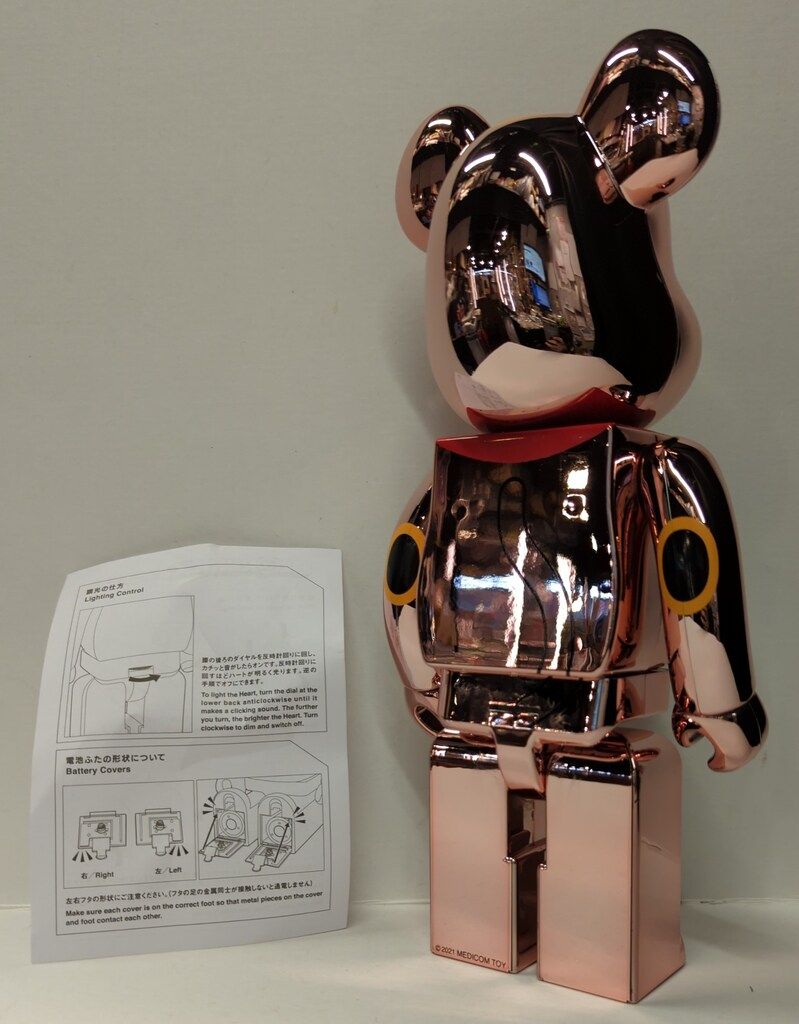 MEDICOMTOY BE@RBRICK 招き猫ベアブリック桃金メッキ 発光 400