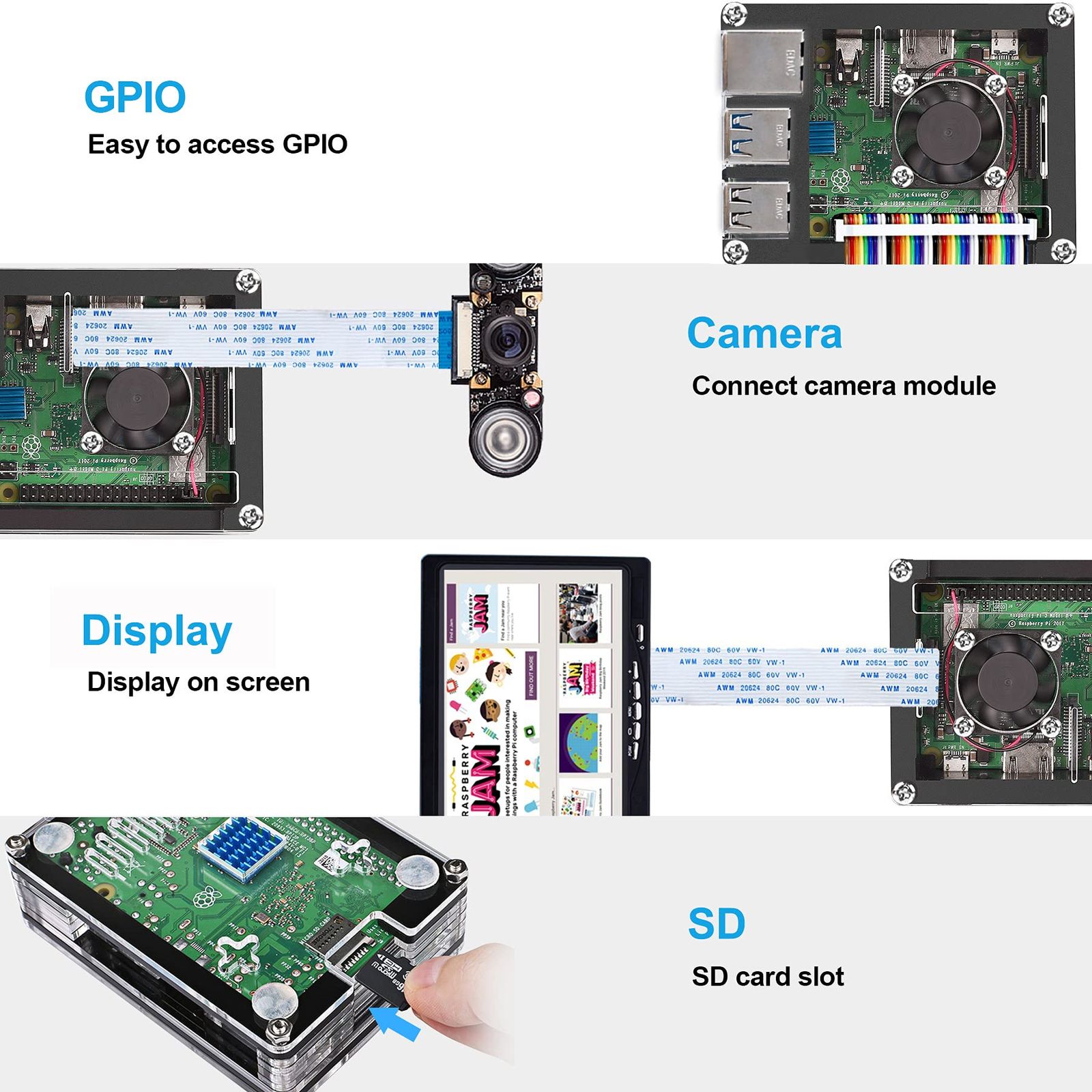 迅速発送】Miuzei 最新Raspberry Pi 4 ケース ラスベリー パイ 4 