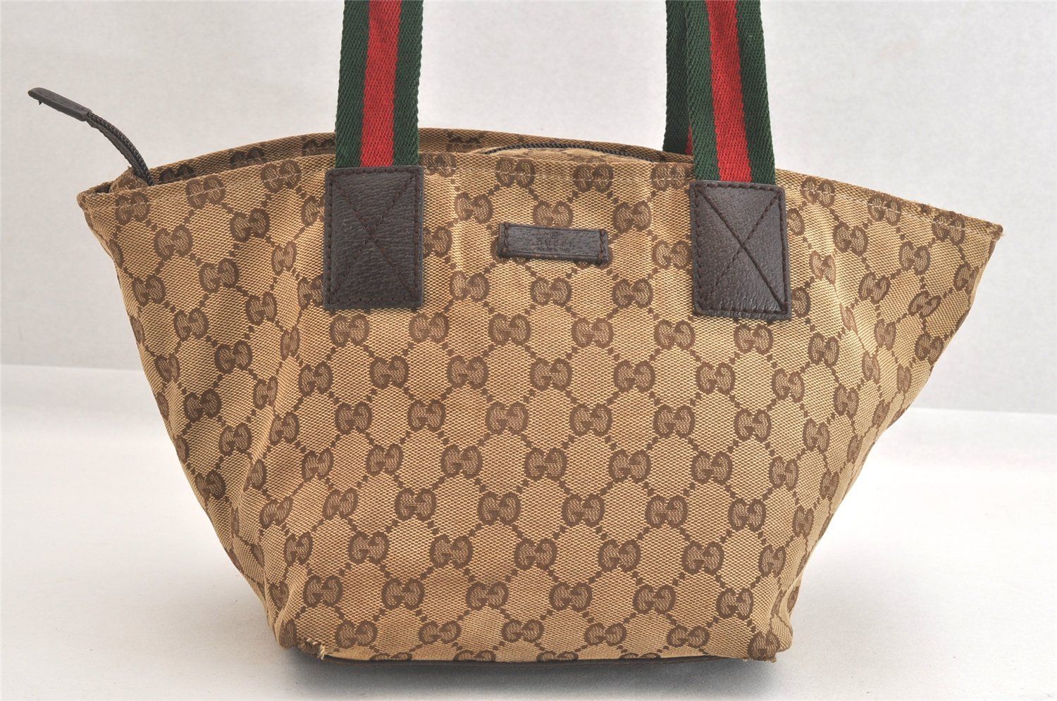 GUCCI グッチ ウェブ シェリーライン トートバッグ GGキャンバス レザー 131228 ブラウン 2831N