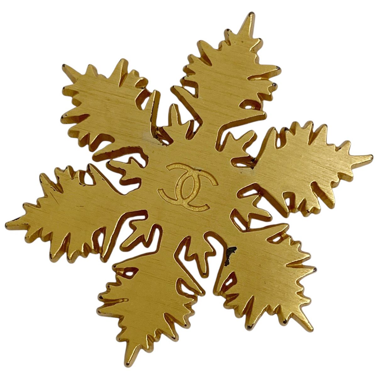 シャネル CHANEL ココマーク ブローチ スノーフレーク ブローチ GP ゴールド レディース