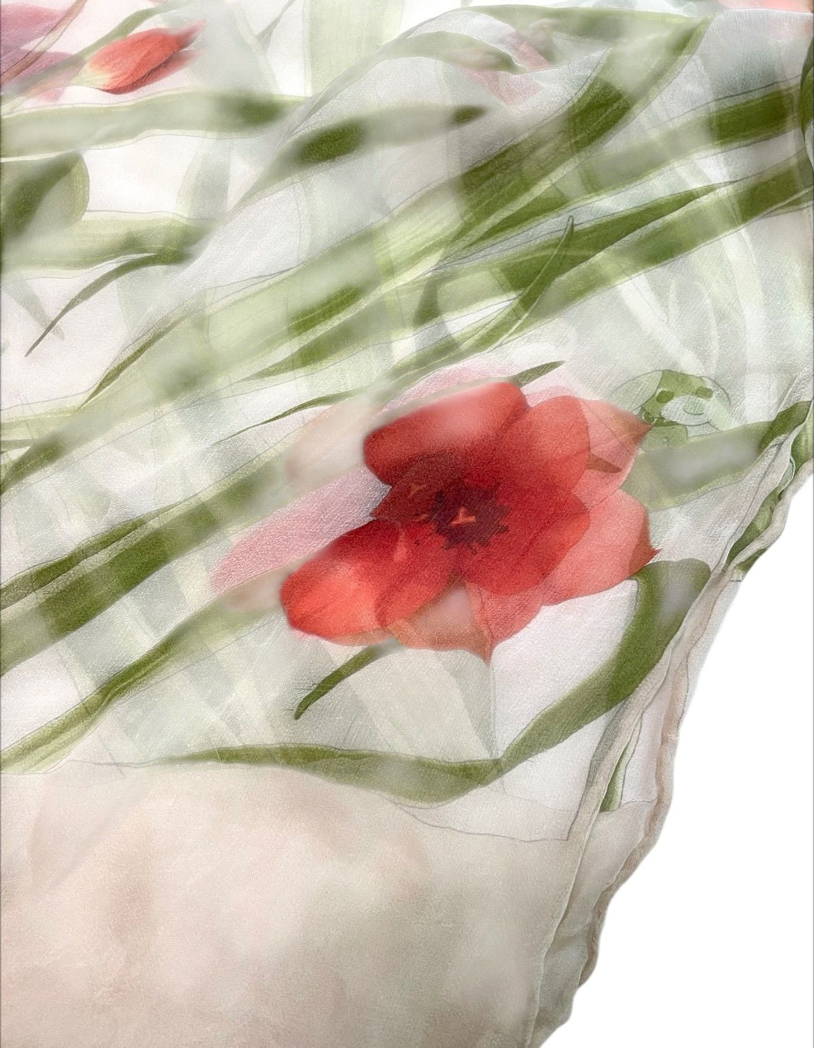 サルヴァトーレフェラガモ フラワー ミニ シルクスカーフ