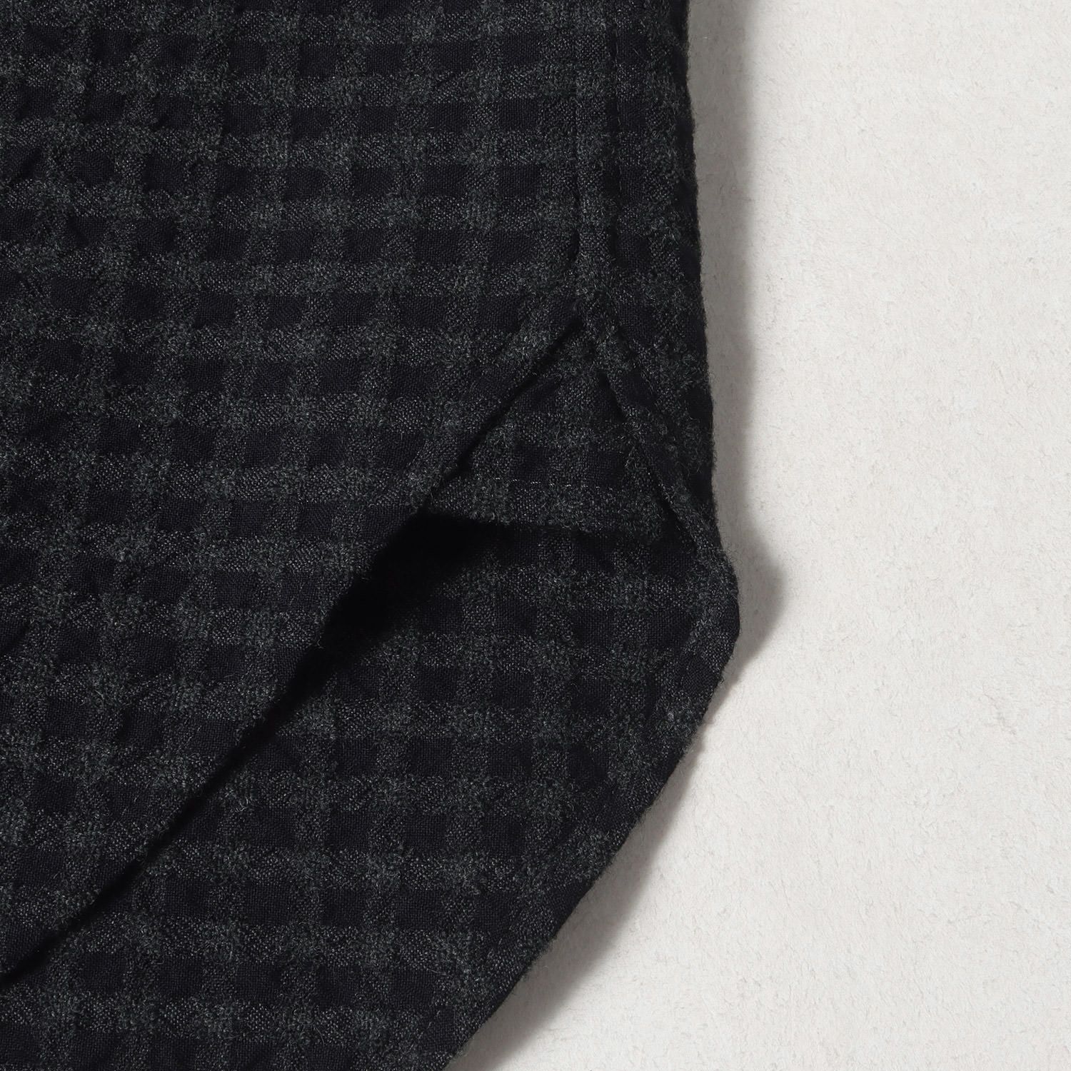 Cornier 24AW Super130'sウールコットン チェックシャツ Super130's WOOL/COTTON SHRINK GACHA-POKE SHIRTS｜NAVY CHECK