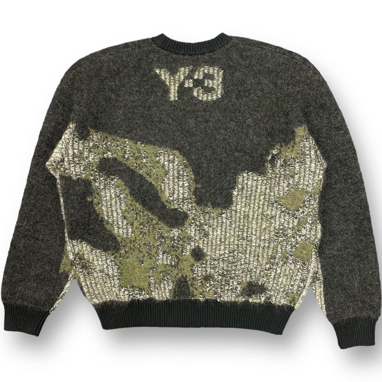 定価71500円 美品 Y-3 21AW Camo Knit Crew Sweatshirt カモ ニット