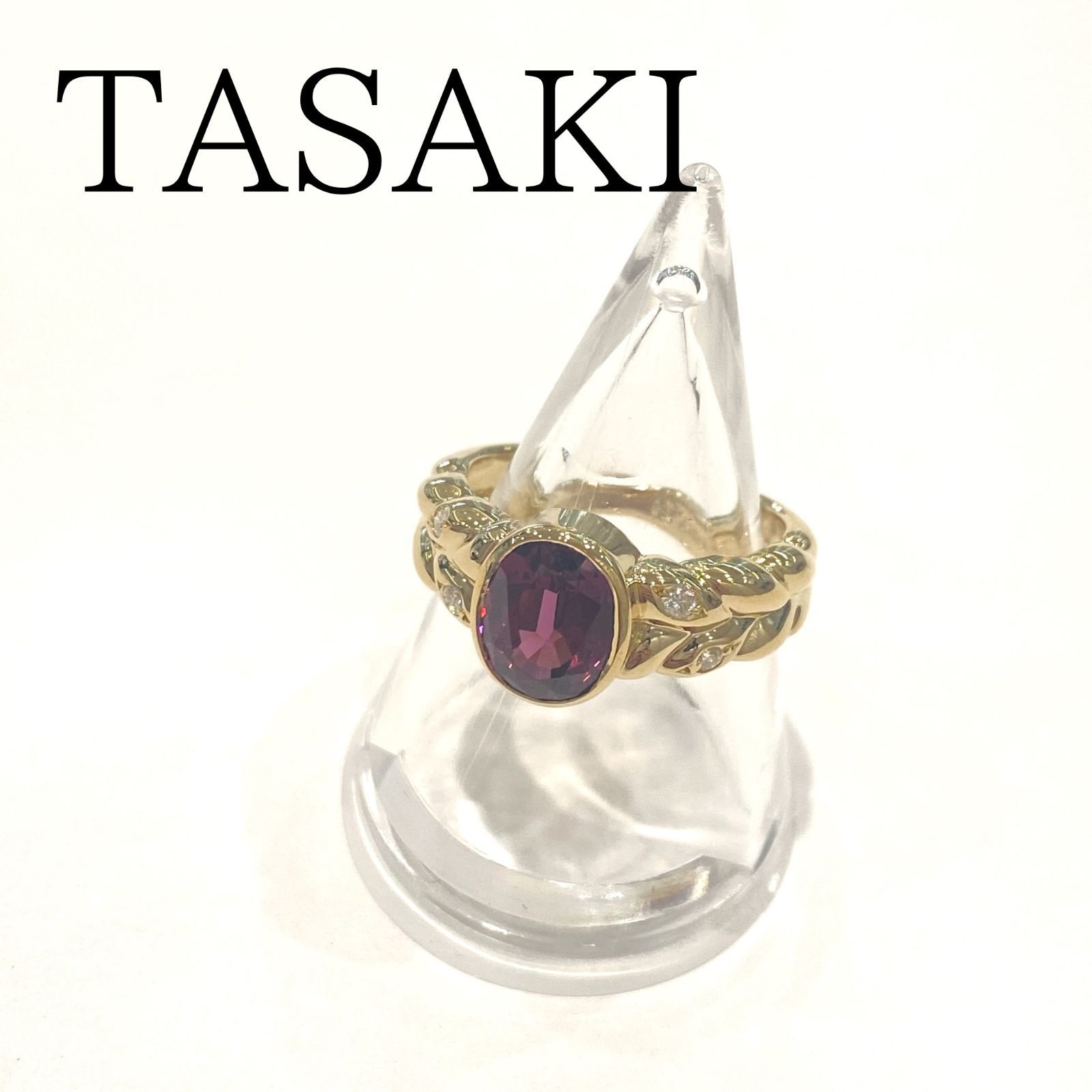 美品🌟TASAKI タサキ K18 ロードライトガーネット 2.47ct ダイヤモンド ...