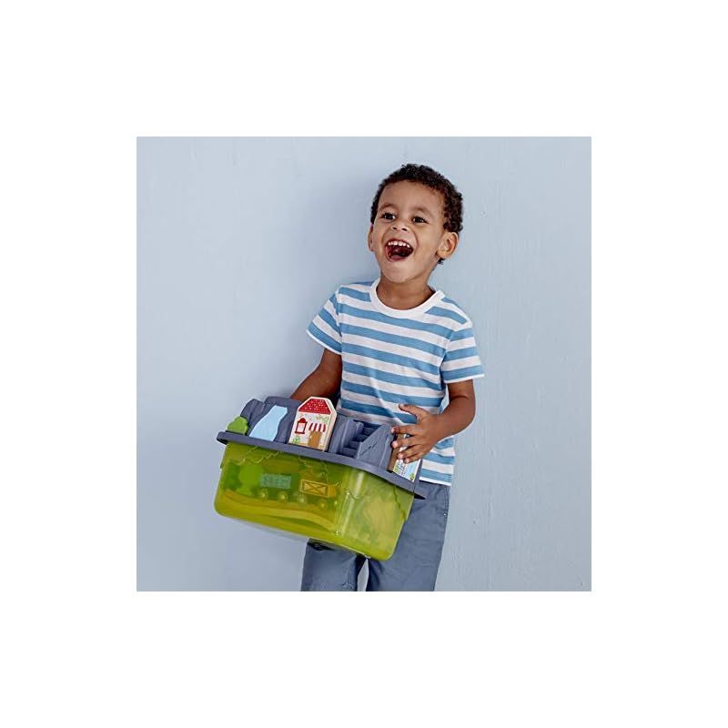 Hape ハペ お片付けボックスレールセット E3764 1