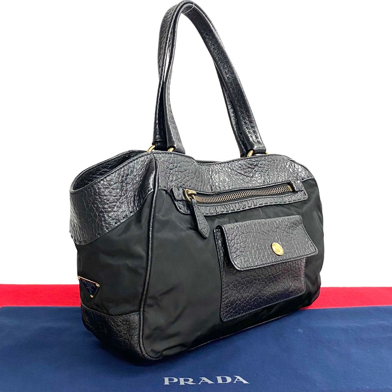 極美品　150 PRADA プラダ　ハンドバッグ　トートバッグ　ブラック 極美品 150 PRADA プラダ ハンドバッグ トートバッグ ブラック ✨極美