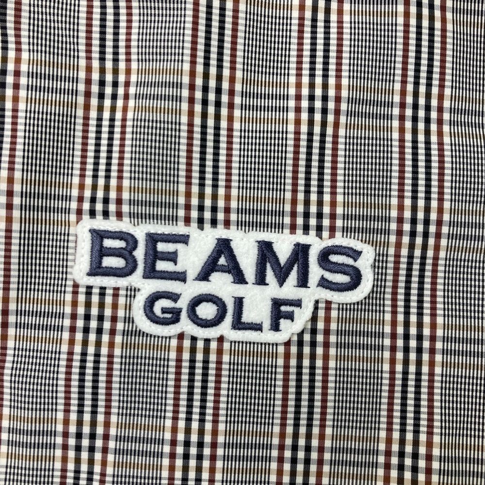 サイズ：L BEAMS GOLF ビームスゴルフ 2024年モデル 長袖ジップジャケット チェック柄 ブラウン系 [240101471645] ゴルフウェア メンズ ストスト サイズ：L BEAMS GOLF ビームスゴルフ 2024年モデル 長袖ジップ