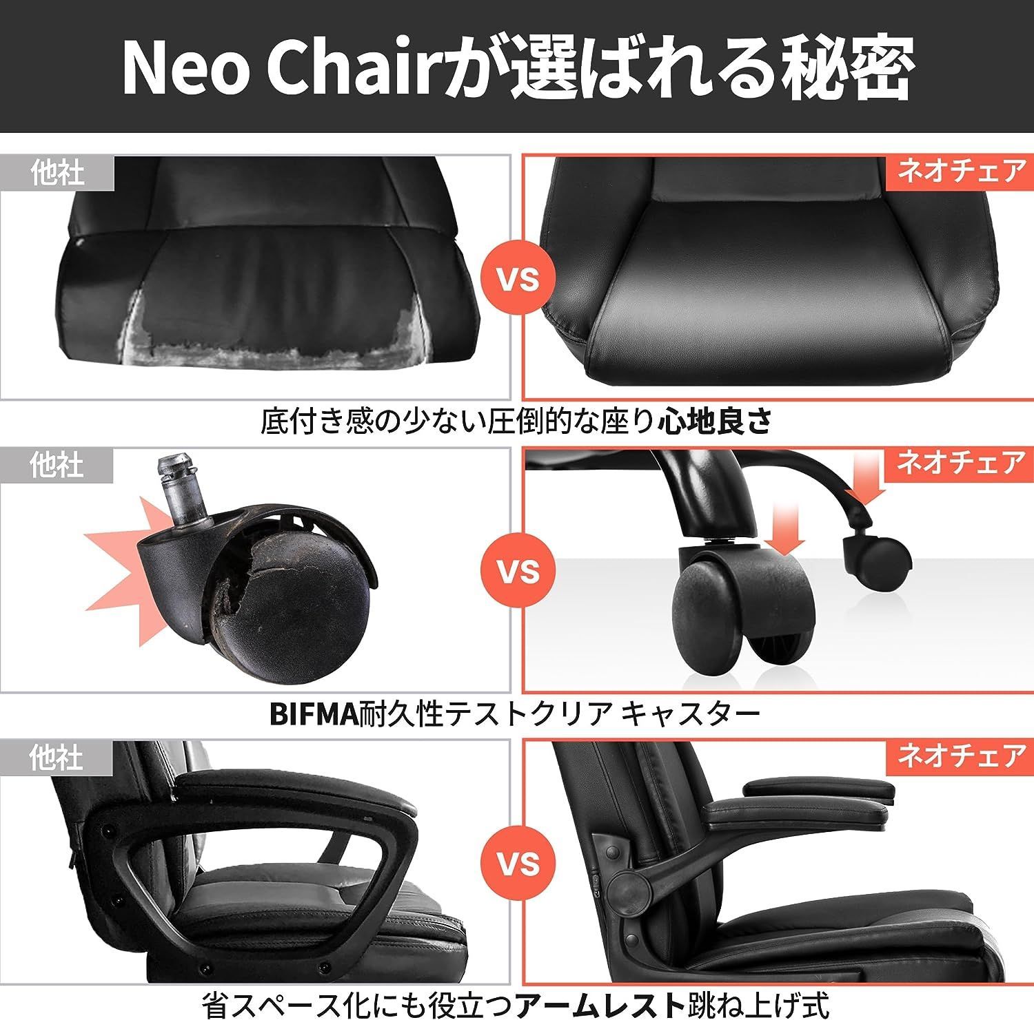 限定特価 NEO CHAIR オフィスチェア パソコンチェア ワ 椅子 ロッキ PUレザー ＰＡＣ－Ｅ ゼットブラック 3621  レインボーショップ メルカリ