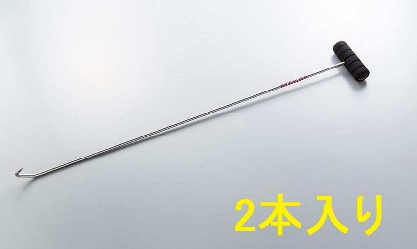 Tタイプ 2本入り 850ｍｍ ステンレス製 パレットフック ( パレット 引っ張り棒 ） パレフック Tタイプ（横握り）グリップ付き  エンドキャップ付き 独自２段 フックですっぽ抜けなし！安全作業 トラック ドライバー 工場内作業 の労災防止に!!送料無料 - メルカリ