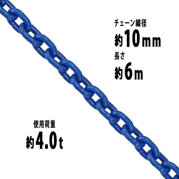 チェーン 線径約10mm 使用荷重約4t 約4.0t 約4000kg 約6m G100 ハイ