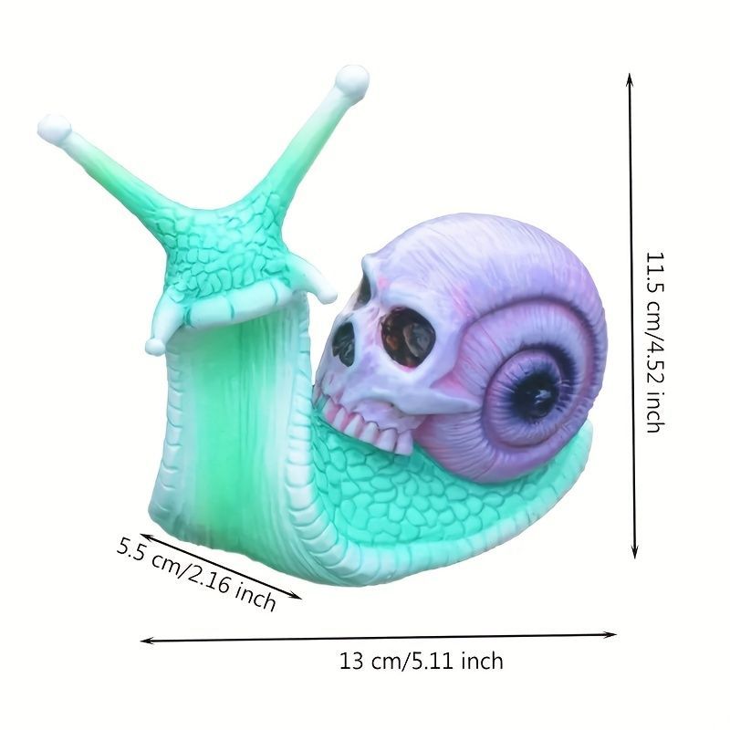 カタツムリ 置物 フィギュア 樹脂製 13cm 化け物 がいこつ インテリア