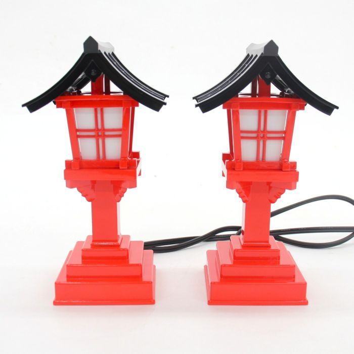 コード式 春日灯籠 朱塗り 高さ19 5cm