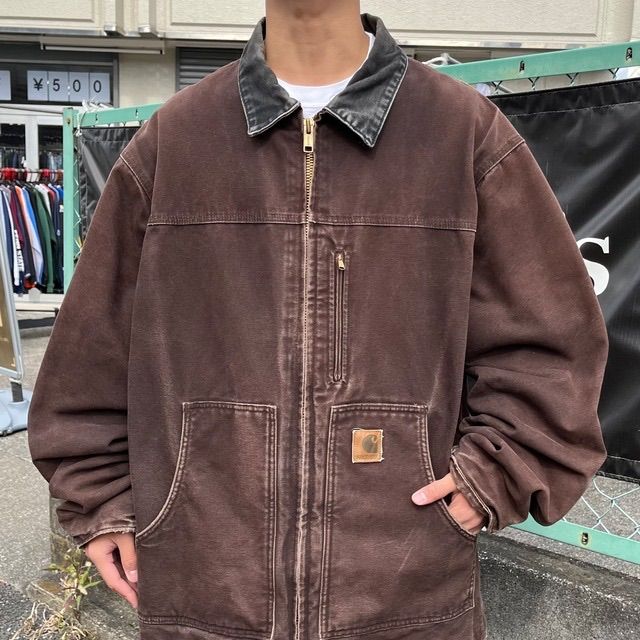 売り日本 《激レア》カーハート carhartt☆ダックジャケット 革ロゴ