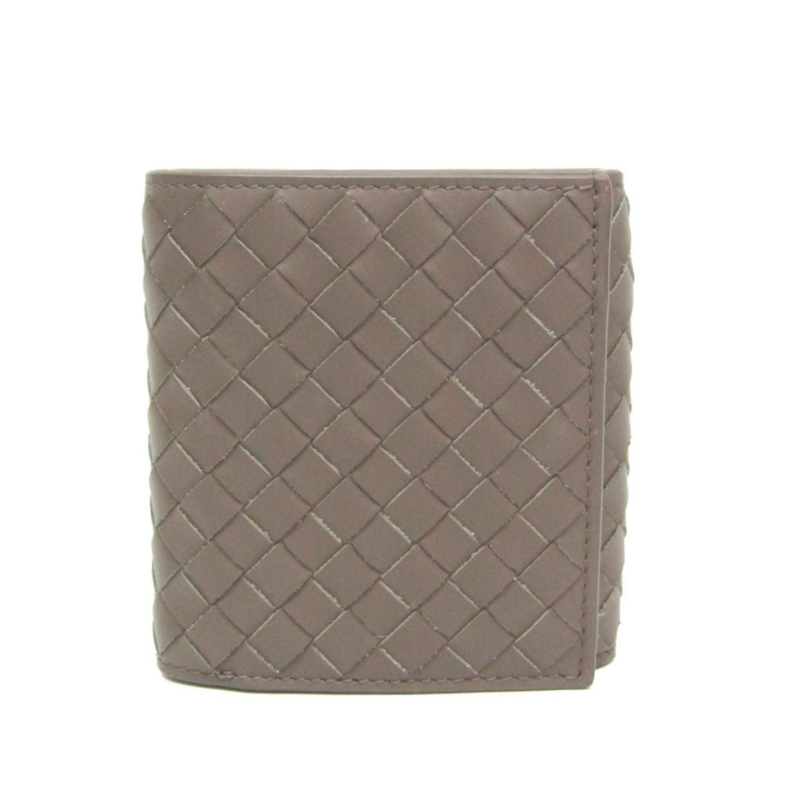 ボッテガ ヴェネタ Bottega Veneta イントレチャート コンパクト財布 レディース メンズ レザー 財布 二つ折り ブラウン