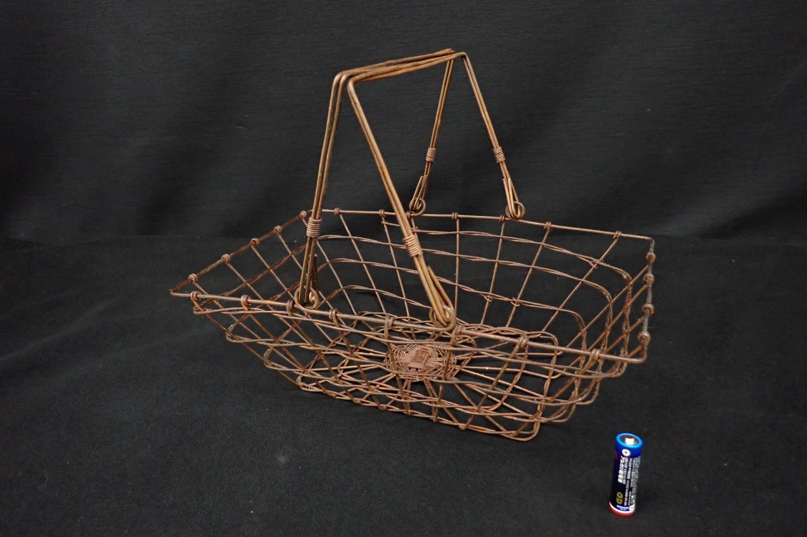 フランスアンティーク ワイヤー籠 鉄製 フランスアンティーク ワイヤー籠 鉄製 フランスアンティーク