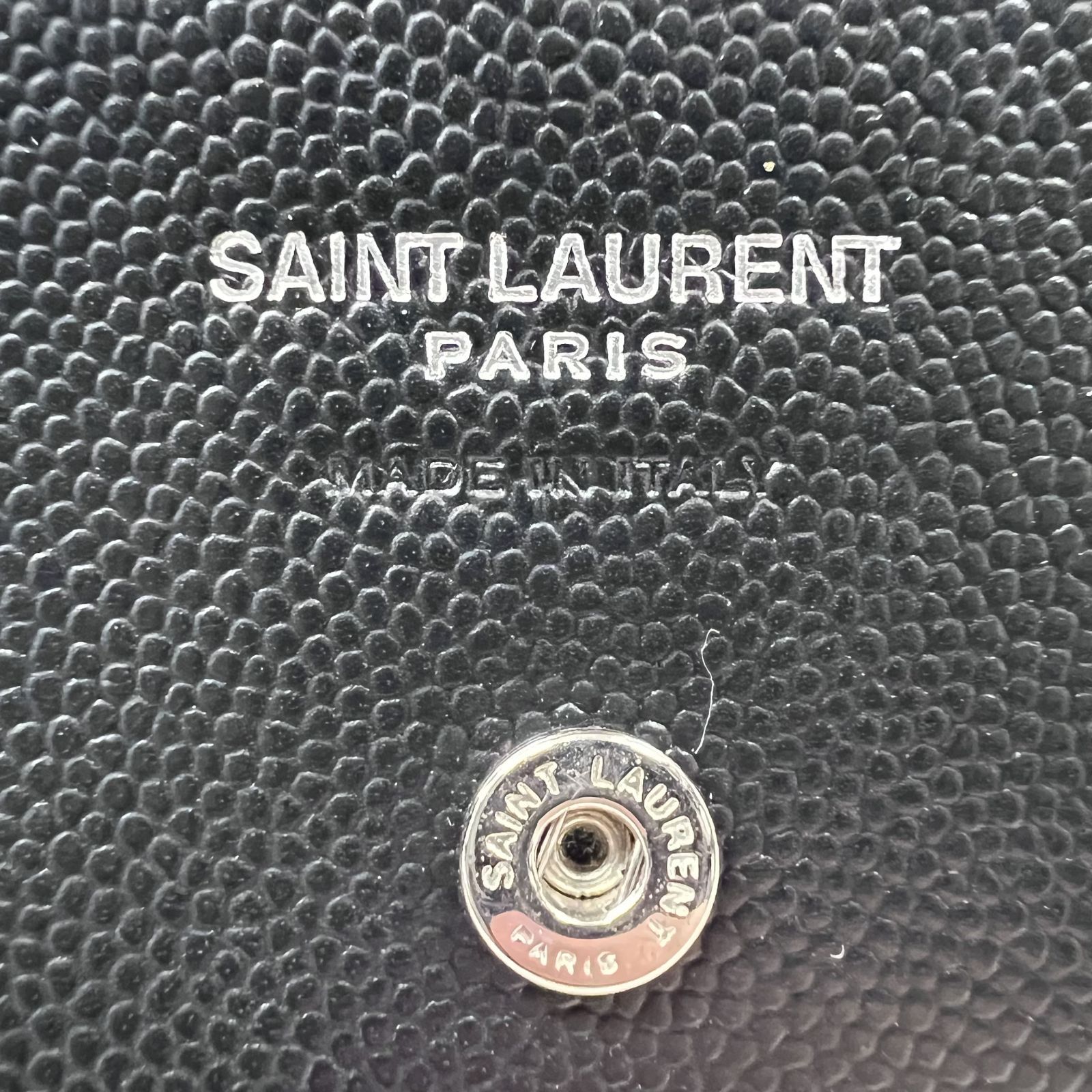 イヴサンローラン 二つ折り財布 カサンドラ YSLロゴ がま口 コンパクト財布 SAINT LAURENT サン ローラン 財布 極美品 カサンドラ 530841