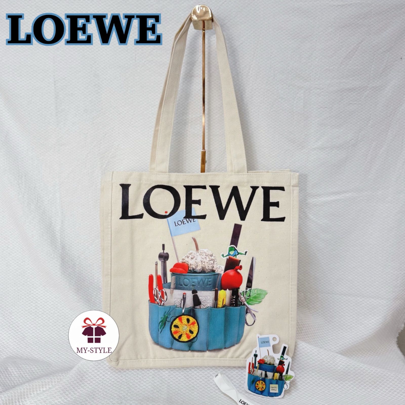 ♥ LOEWE ロエベ ジブリ トートバッグ ノベルティ クラフテッドワールド展 ブルー 青