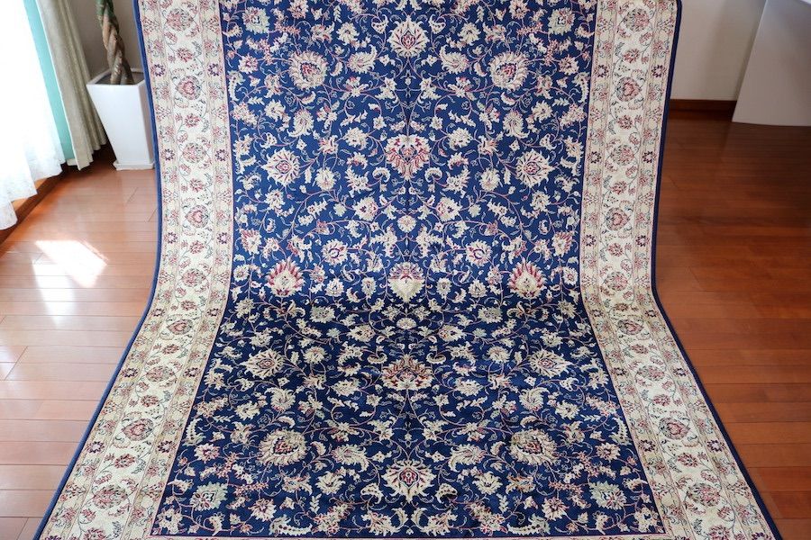 ペルシャ柄絨毯 160×230 新品未使用 ラグ カーペット ネイビー 訳あり ペルシャ柄絨毯 160×230 新品未使用 ラグ カーペット ネイビー
