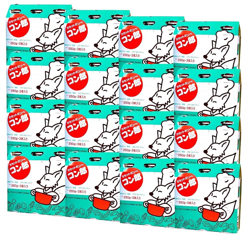 東海 カセットボンベ コン郎 ガスボンベ ケース販売 業務用 250ml 1本あたり 防災 アウトドア カセットコンロ 3本入16個セット