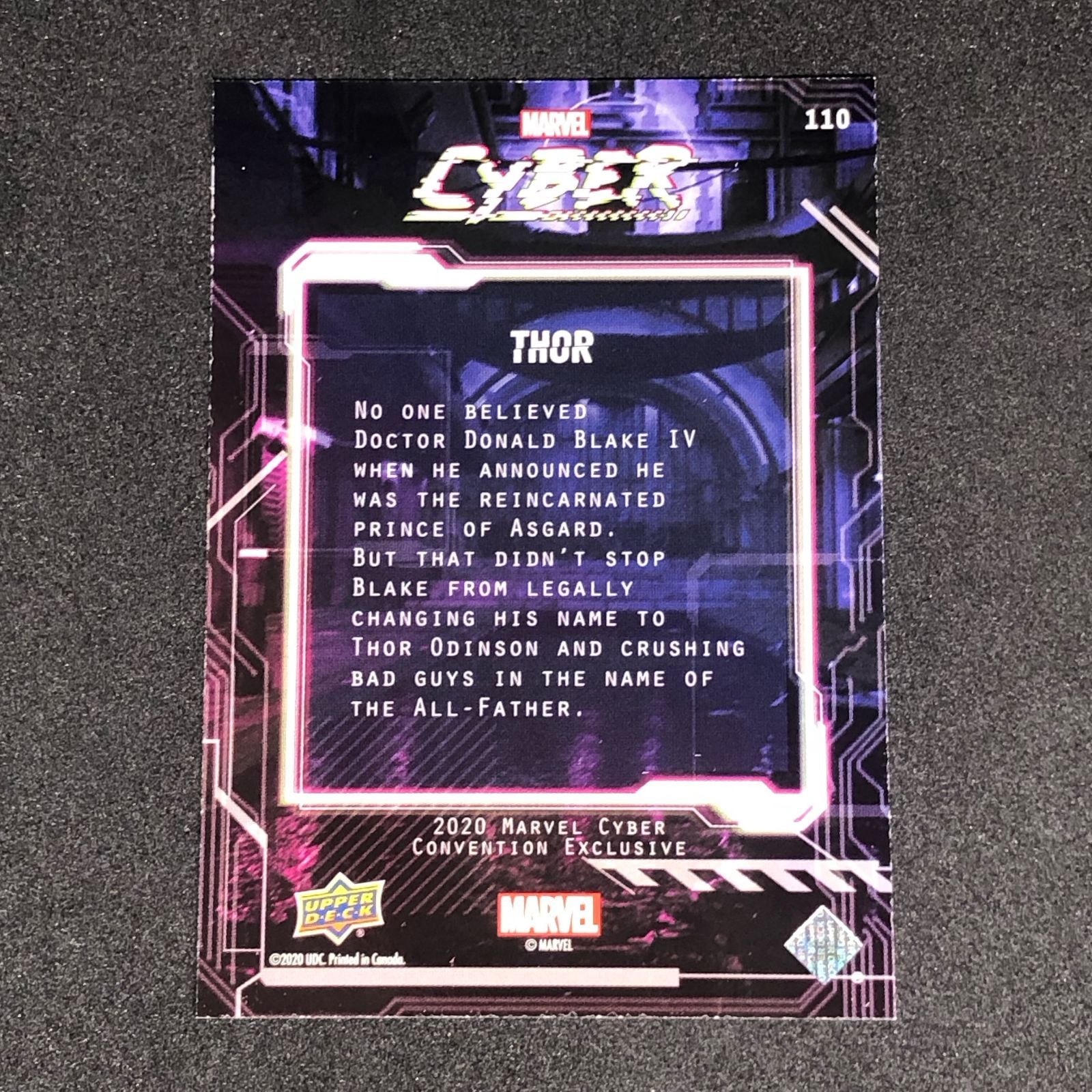 Thor / ソー 2020 Upper Deck Marvel Cyber ベースカード #110 3000枚