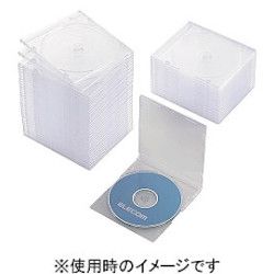 【新品・2営業日で発送】ELECOM エレコム CD／DVDスリムプラケース／1枚収納／50パック／クリア(CCD-JSCS50CR)
