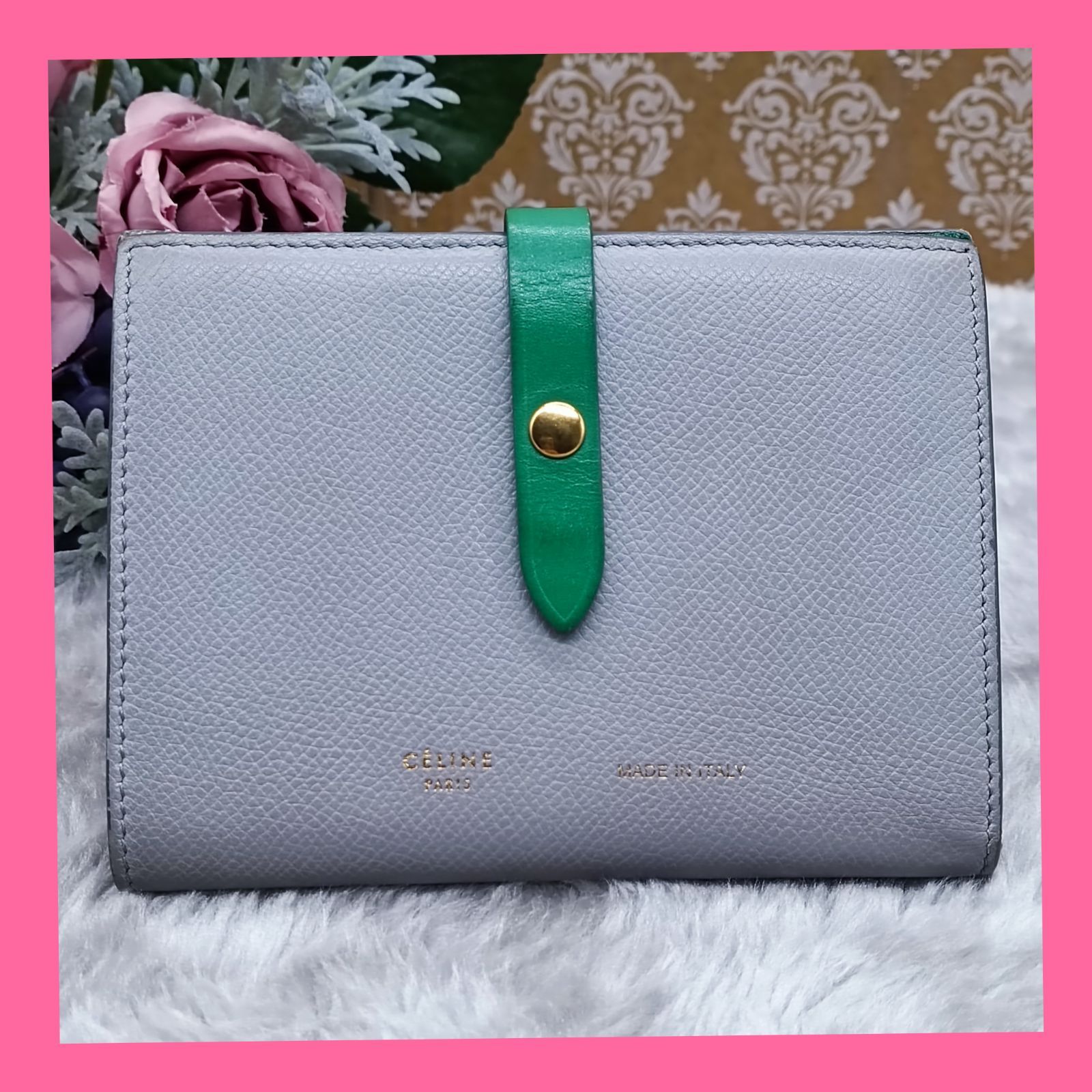 CELINE 》 セリーヌ ミディアム ストラップウォレット 折財布