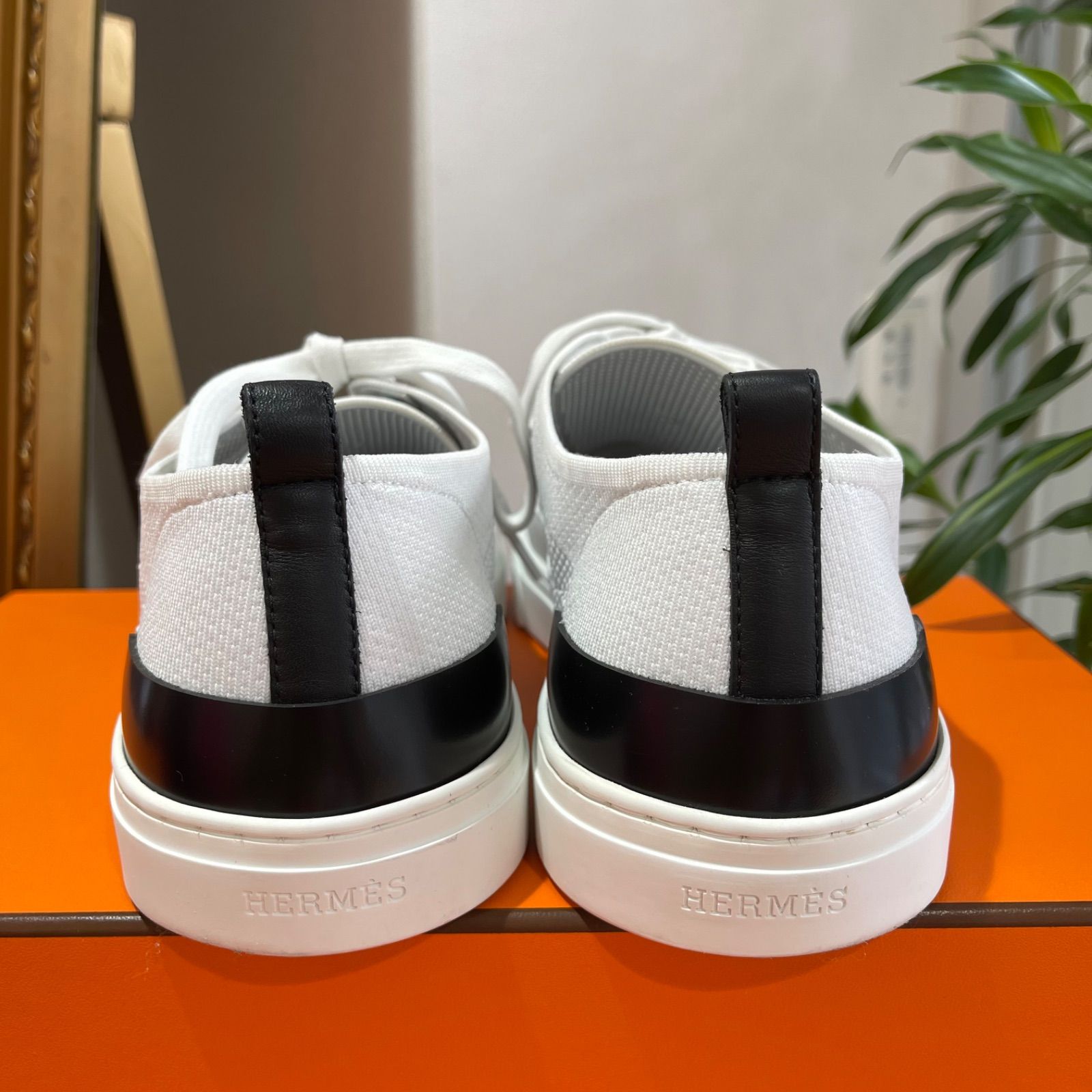極美品】HERMES エルメス メンズ スニーカー ディープ 41 ニット 