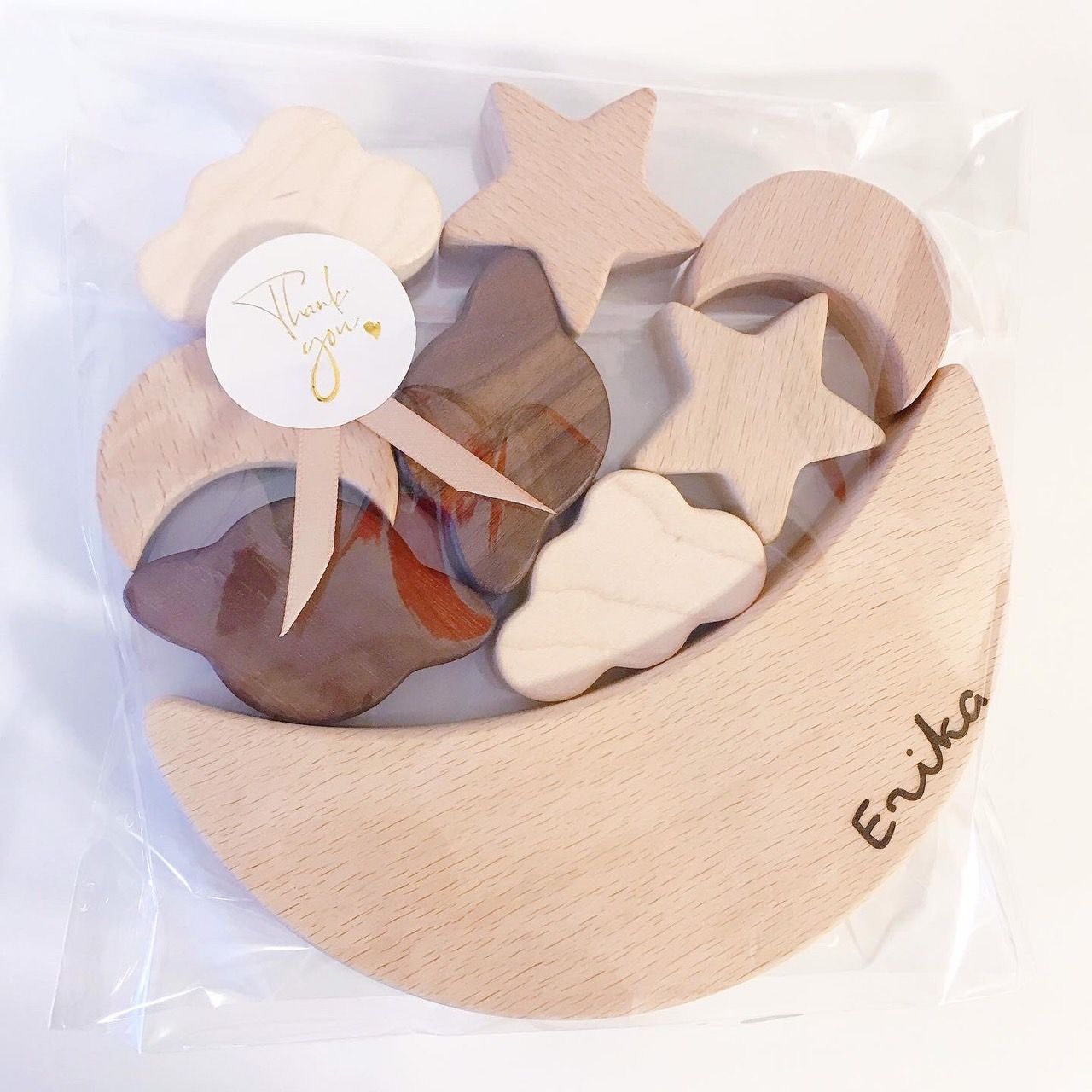 新品☽ムーンバランスビルディングブロック 月 積み木 木のおもちゃ 
