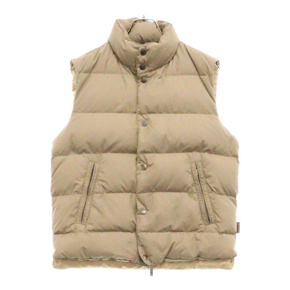 MONCLER (モンクレール) GIDE チェック総柄 ポリエステル ダブルジップアップ ダウンベスト ジレ ベージュ 43330/00/69867