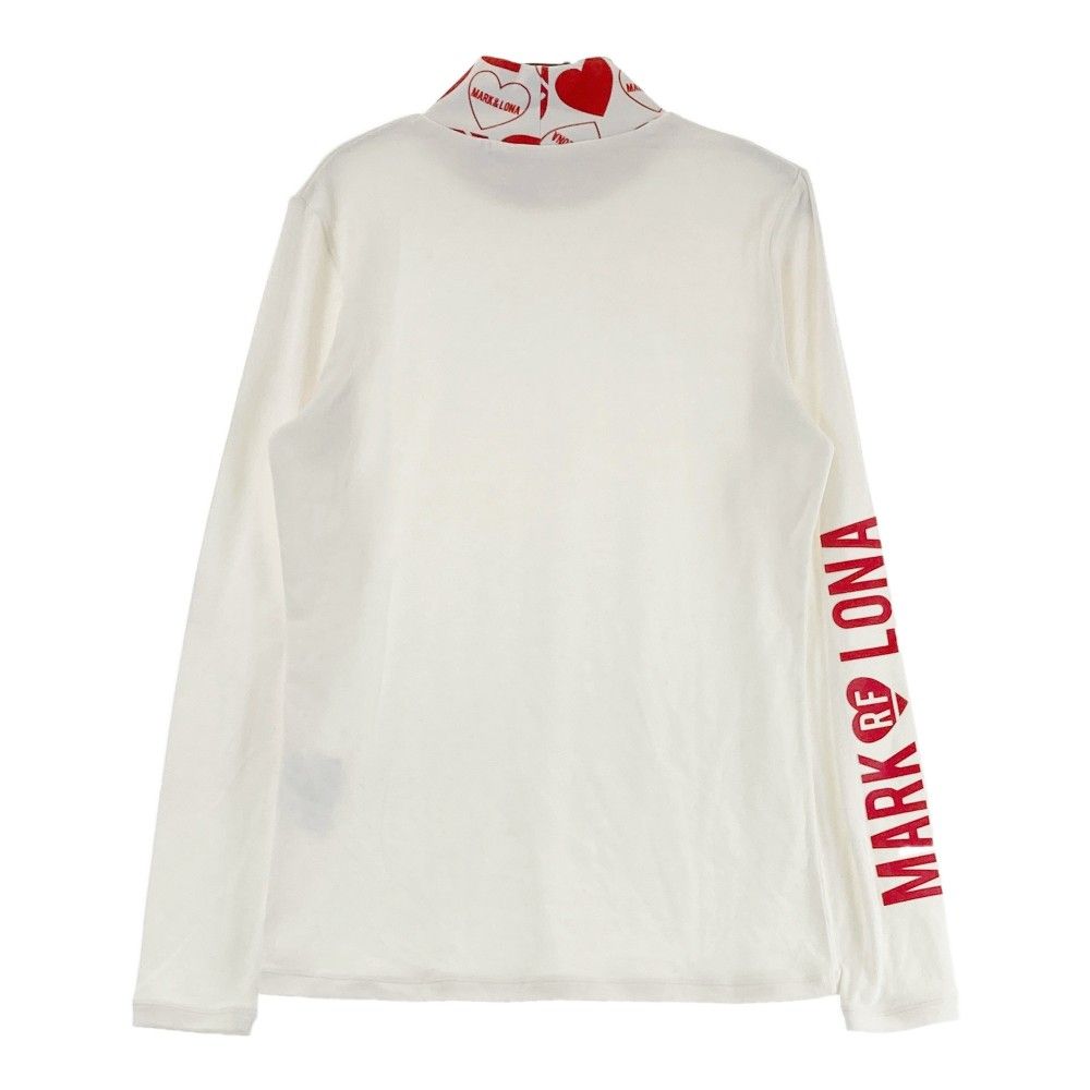 サイズ：38 MARK&amp;LONA マークアンドロナ  長袖ハイネックTシャツ  ホワイト系 [240101439392] ゴルフウェア レディース ストスト サイズ：38 MARK&LONA マークアンドロナ 長袖ハイネックTシャツ