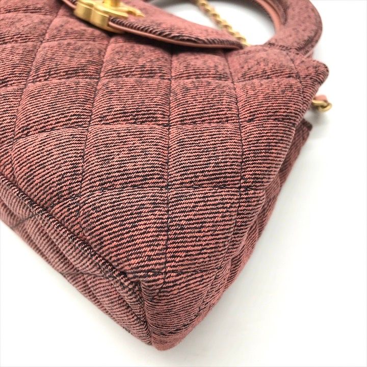美品 CHANEL シャネル ココマーク ミニ ショッピング デニム チェーン