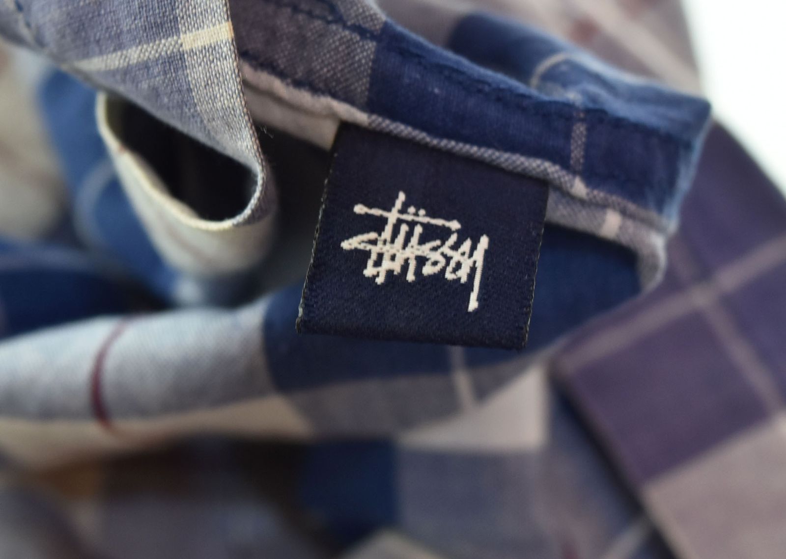 ステューシー STUSSY 90s 紺タグOLD STUSSY チェック 半袖シャツ 半袖