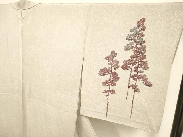 平和屋着物○訪問着 ろうけつ染め 草花文 黒地 正絹 逸品 DAAT1378tw